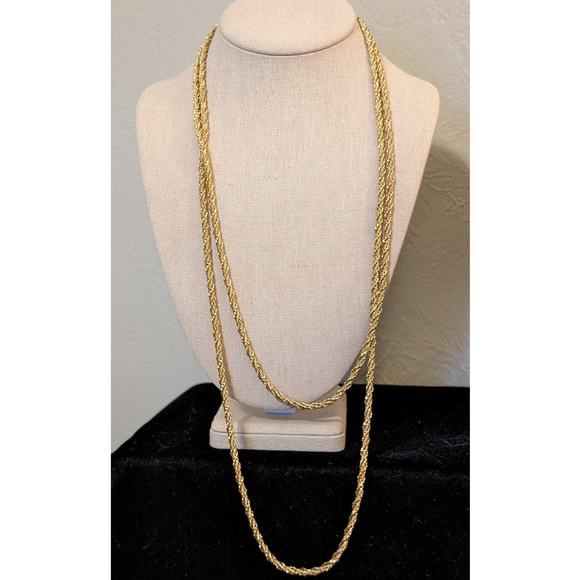 Monet Shiny Diamond Cut Gold Tone Chain W/ Special Monet Clasp 58" Necklace - Picture 1 of 6